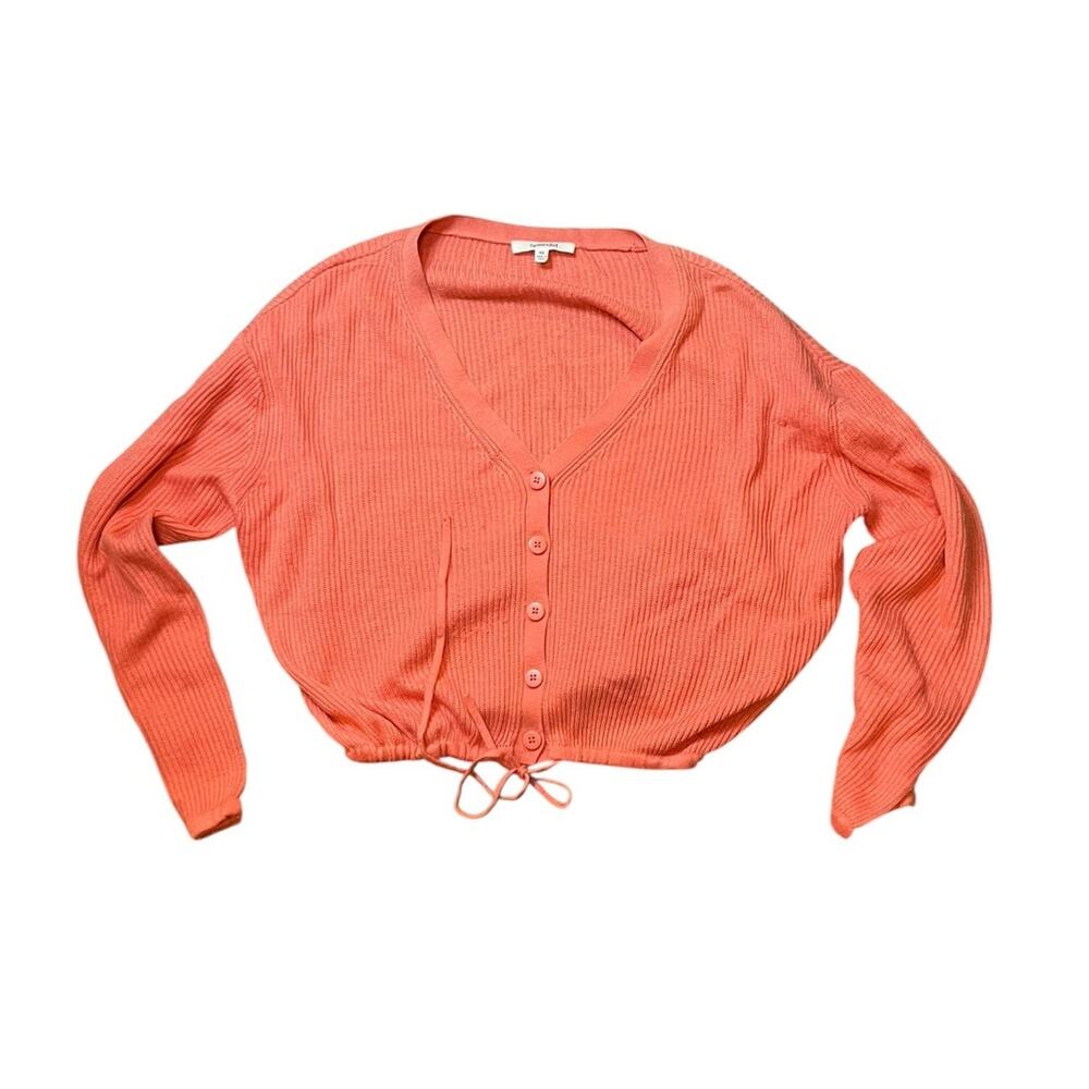 Splendid Coral Cashmere Blend Knit Cardigan Sweater Size XS V Neck Button Up